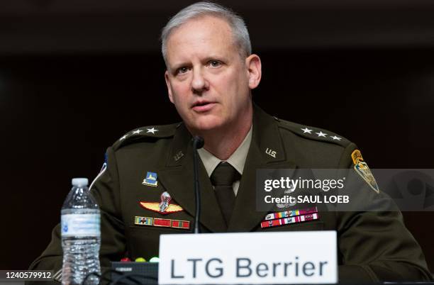 Defense Intelligence Agency, Lieutenant General Scott Berrier, testifies about worldwide threats during a Senate Armed Services Committee hearing on...