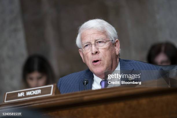 Senator Roger Wicker, a Republican from Missouri, speaks during a Senate Armed Services Committee hearing in Washington, D.C., U.S., on Tuesday, May...