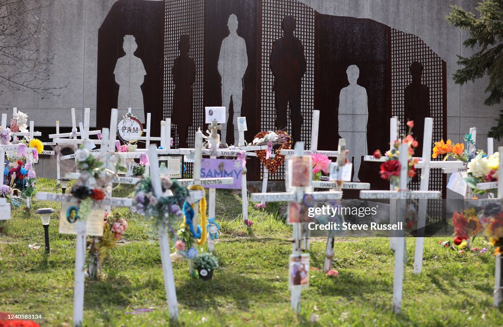 243 crosses cover the lot on the south west corner of Brady and Paris Streets as part of Crosses for Change that memorialize victims in the overdose and opioid crisis