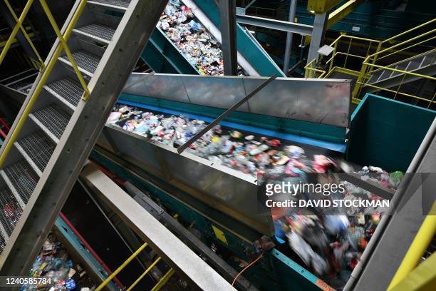 Illustration picture shows Val'Up, a new sorting center for PMD waste, in Ghlin, Tuesday 10 May 2022. The new Val¿Up site has been sorting PMD...