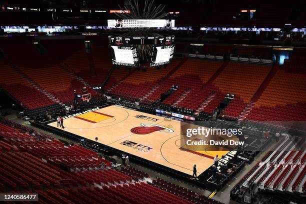 An overall view of the arena before the game between the Philadelphia 76ers and the Miami Heat during Game 5 of the 2022 NBA Playoffs Eastern...