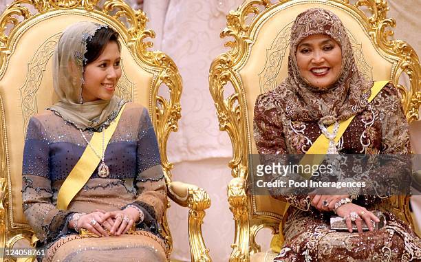 Royal Wedding of the Princess Majededah the daughter of the Sultan of Brunei Hassanal Bolkiah, with Yag Mulia Pengiran In Brunei Darussalam On June...