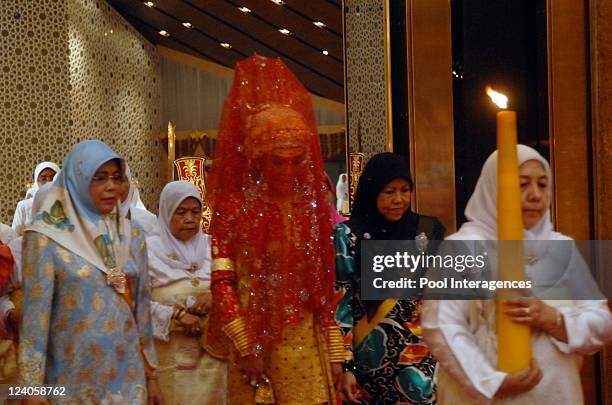 Royal Wedding of the Princess Majededah the daughter of the Sultan of Brunei Hassanal Bolkiah, with Yag Mulia Pengiran In Brunei Darussalam On June...