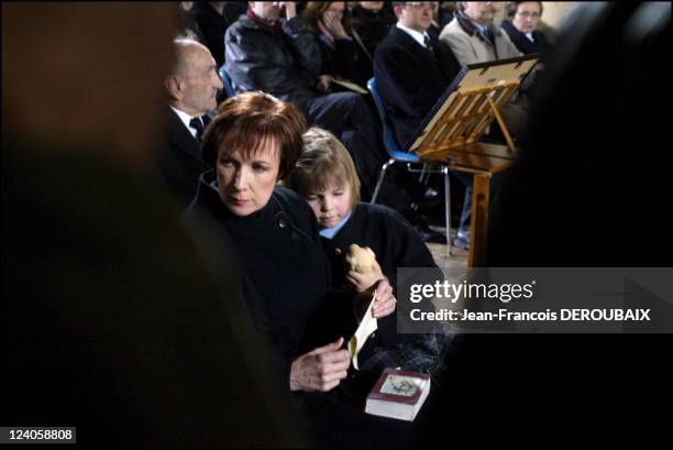 Funerals of Bernard Loiseau In Saulieu, France On February 28, 2003 - Dominique and Blanche Loiseau.