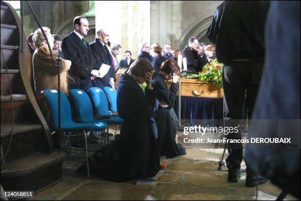Funerals of Bernard Loiseau In Saulieu, France On February 28, 2003 - Dominique and Berangere Loiseau.