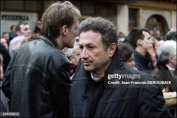 Funerals of Bernard Loiseau In Saulieu, France On February 28, 2003 - Michel Drucker.