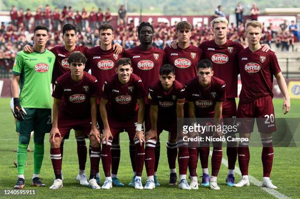 Players of Torino FC U19 pose for a team photo prior to the Primavera 1 football match between Torino FC U19 and Atalanta BC U19. Torino FC U19 won...