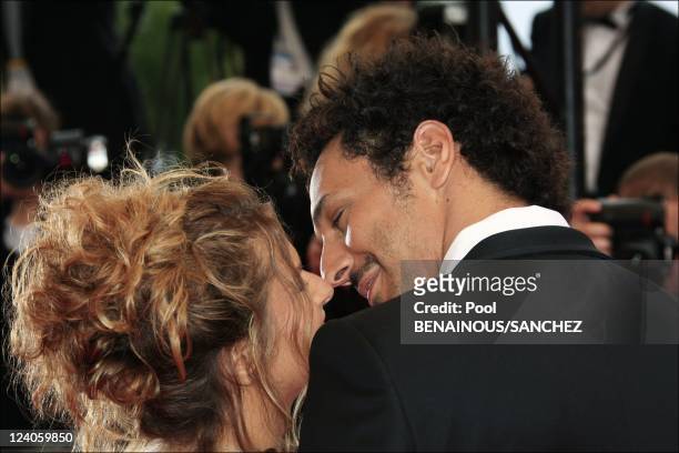 Stairs of 'Le Silence De Lorna' at the Cannes film festival In Cannes, France On May 19, 2008- Tomer Sisley and fiancee Julie Madar.