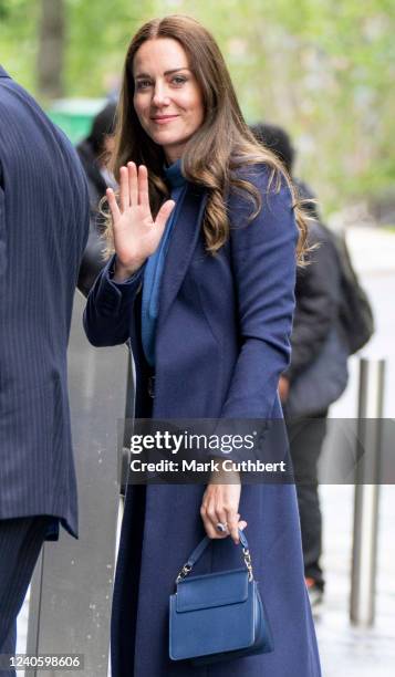 Catherine, Duchess of Cambridge on a walkabout after a visit to the University of Glasgow to talk with students about mental health and wellbeing on...