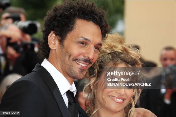 Stairs of 'Le Silence De Lorna' at the Cannes film festival In Cannes, France On May 19, 2008- Tomer Sisley and fiancee Julie Madar.