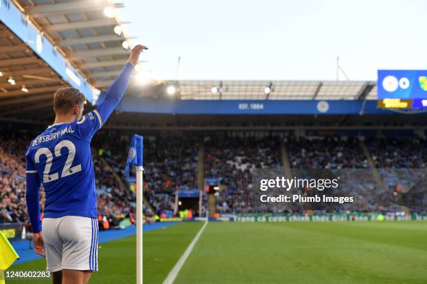 Kiernan Dewsbury-Hall of Leicester City during the Premier League match between Leicester City and Norwich City at King Power Stadium on May 11, 2022...