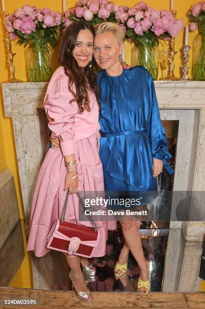 Sandra Bauknecht and Dr Barbara Sturm attend the Dr. Barbara Sturm & Aquazzura collaboration launch at Browns on May 11, 2022 in London, England.