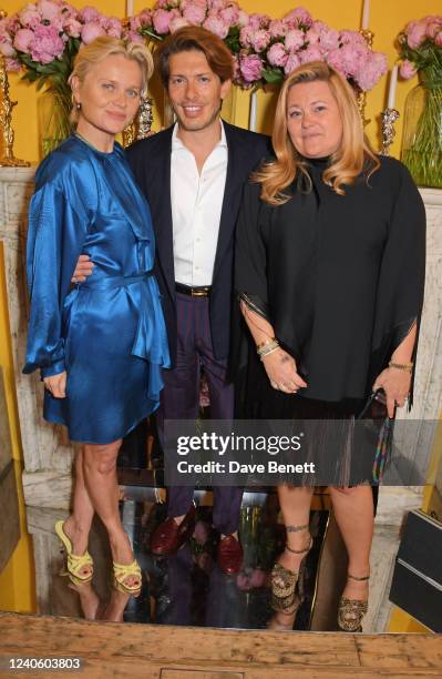 Dr Barbara Sturm, Co-Founder of Aquazzura Edgardo Osorio and Buying Director at Browns Ida Petersson attend the Dr. Barbara Sturm & Aquazzura...