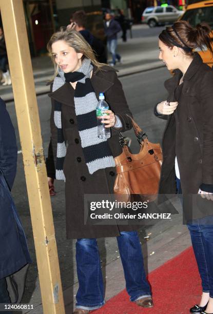 Romantic walk for Cecilia's daughter Jeanne-Marie Martin and boyfriend Gurvan Rallon in the streets of Broadway In New York, United States On March...