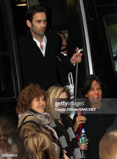 Romantic walk for Cecilia's daughter Jeanne-Marie Martin and boyfriend Gurvan Rallon in the streets of Broadway In New York, United States On March...