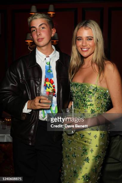 Lewys Ball and Olivia Neill attend a party celebrating the opening of Creative Spot X British Fashion Council in Bicester Village, produced by EYC...