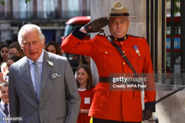 Prince Charles, Prince of Wales visits Canada House on May 12, 2022 in London, England.