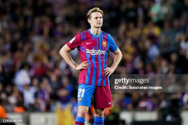 Frenkie de Jong of FC Barcelona during the La Liga Santander match between FC Barcelona v Celta de Vigo at the Camp Nou on May 10, 2022 in Barcelona...