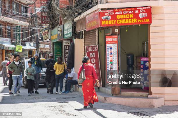 Money Exchange Centre office, a place for exchanging Foreign Currency to local Nepalese rupee NPR in Thamel area, in Kathmandu, the capital of Nepal...