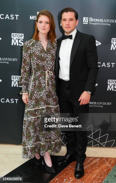 Rose Leslie and Kit Harington attend the SMS Battles Quiz for The MS Society at East Wintergarden on May 12, 2022 in London, England.