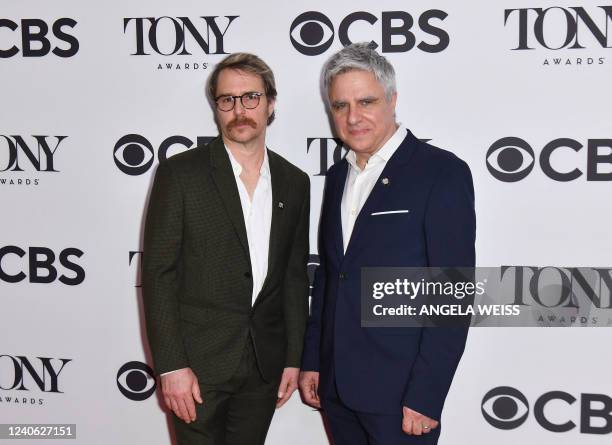 Nominees Sam Rockwell and Neil Pepe attend the 2022 Tony Awards Meet The Nominees press event in New York, on May 12, 2022.