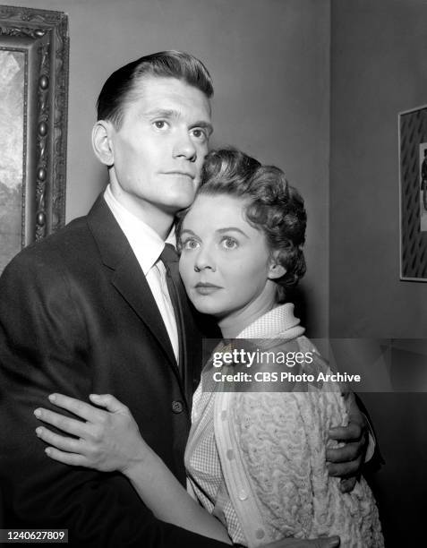 Pictured from left is Dick York and Mary Webster in the CBS television series, The Millionaire. Episode aired February 16, 1960. Photo taken January...