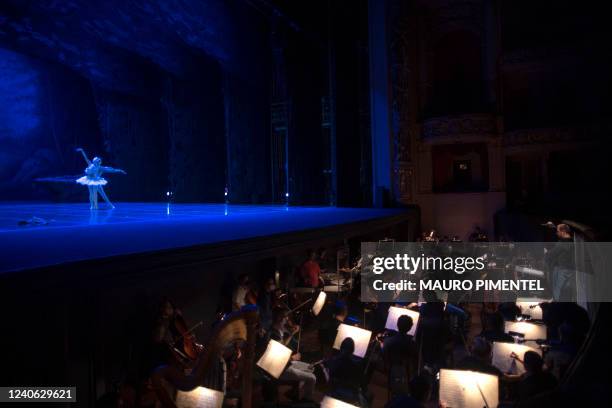 Former member of the Moscow's Bolshoi Ballet, Brazilian dancer David Motta , who left the Russian company due to the war in Ukraine, performs during...