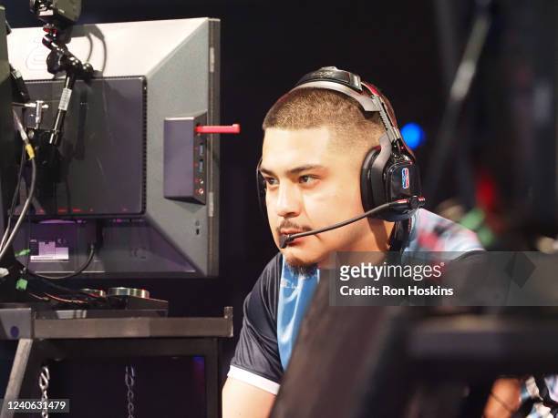 JMoney of the Grizz Gaming looks on during the 2022 NBA 2K League the Slam Open 3v3 Tournament on May 12, 2022 at Pan Am Plaza in Indianapolis,...