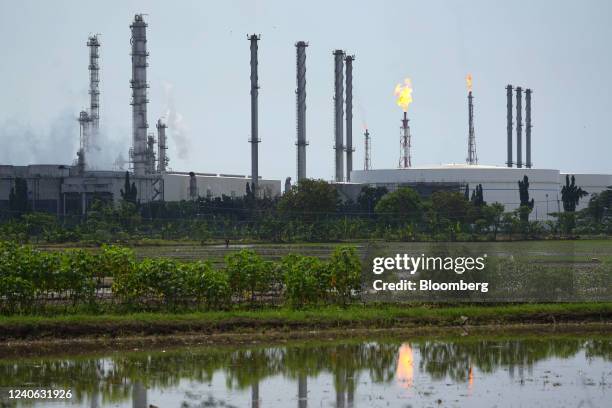 The PT Pertamina Balongan refinery in Indramayu, Indonesia, on Thursday, May 12, 2022. Pertamina and Chevron Corporation signed MoU to jointly...