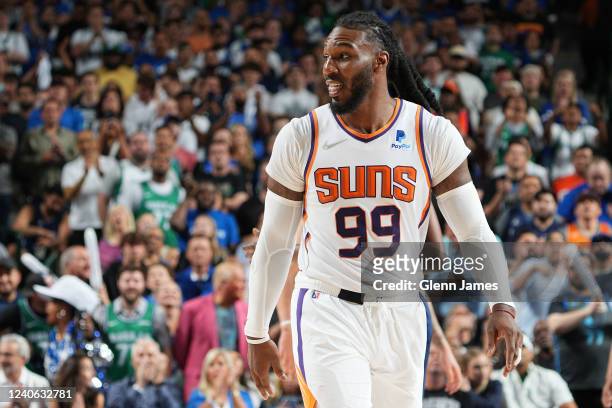 Jae Crowder of the Phoenix Suns. Looks on during the game against the Dallas Mavericks during Game 6 of the 2022 NBA Playoffs Western Conference...