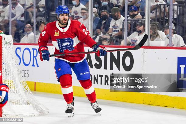 Look on Laval Rocket left wing Joel Teasdale during the game 3 of round 2 of the Calder Cup Playoffs between the Syracuse Crunch versus the Laval...