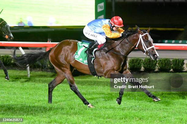 Girasol ridden by Sheridan Clarke wins the Hertz Cranbourne Maiden Plate at Cranbourne Racecourse on May 13, 2022 in Cranbourne, Australia.