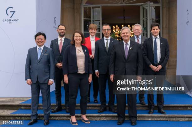 Japan's State Minister of Agriculture, Forestry and Fisheries Arata Takebe, Italy's Minister of Agricultural, Food and Forestry Policies Stefano...