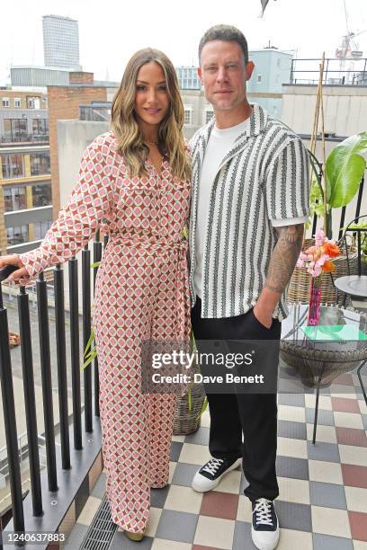 Frankie Bridge and Wayne Bridge attend the Spring Summer 2022 launch event for FW Bridge x F&F, a new clothing collection designed by Frankie Bridge,...