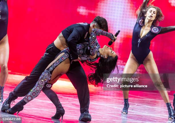 May 2022, Italy, Turin: Chanel from Spain with the title "SloMo" at the first dress rehearsal for the final of the Eurovision Song Contest 2022. The...