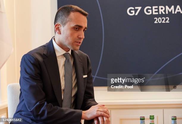 Italian Foreign Minister Luigi Di Maio seen during the G7 Foreign Ministers Meeting at the Weissenhaus Grand Village Resort on May 13, 2022 near...