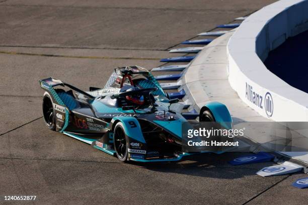In this handout image from Jaguar Racing, Mitch Evans of New Zealand and Jaguar TCS Racing, Jaguar I-TYPE 5 during practice ahead of the ABB FIA...