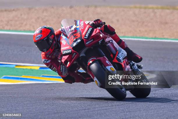 Francesco BAGNAIA of Ducati Lenovo Team during the MotoGP Qualifying Day of Grand Prix of France on May 14, 2022 in Le Mans, France.