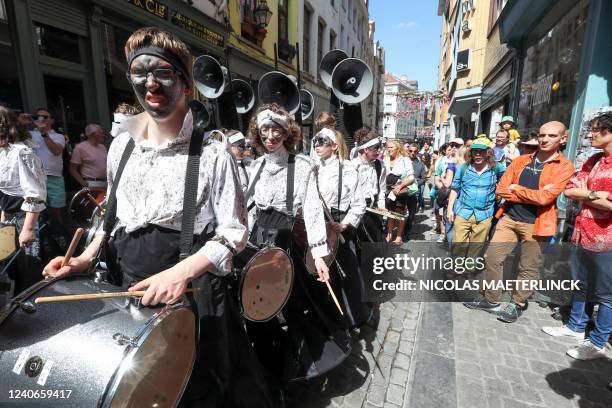 Illustration picture shows the 12th edition of the 'Zinneke Parade', in Brussels, Saturday 14 May 2022. The two-yearly 'Zinneke Parade' was created...