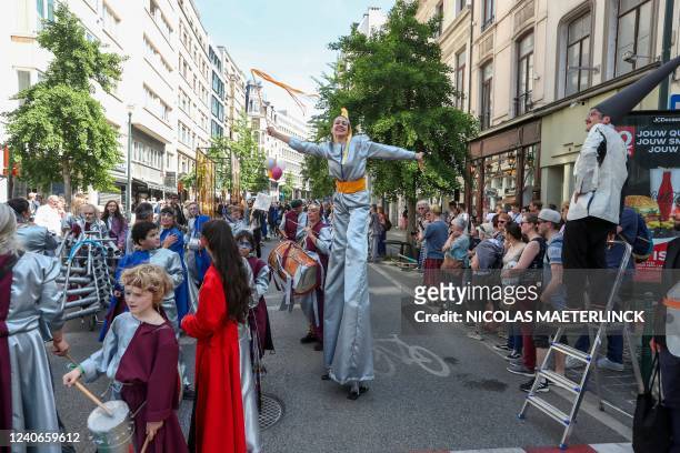 Illustration picture shows the 12th edition of the 'Zinneke Parade', in Brussels, Saturday 14 May 2022. The two-yearly 'Zinneke Parade' was created...