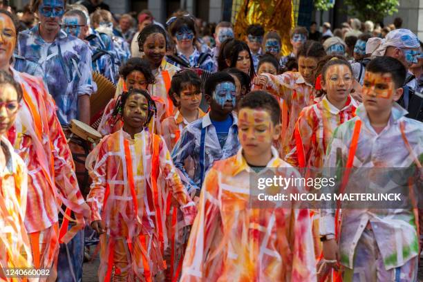 Illustration picture shows the 12th edition of the 'Zinneke Parade', in Brussels, Saturday 14 May 2022. The two-yearly 'Zinneke Parade' was created...