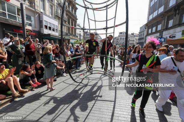 Illustration picture shows the 12th edition of the 'Zinneke Parade', in Brussels, Saturday 14 May 2022. The two-yearly 'Zinneke Parade' was created...