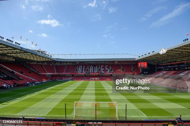 General view of Bramall Lane, home to Sheffield United ahead of the Sky Bet Championship Play-Off Semi-Final 1st leg between Sheffield United and...