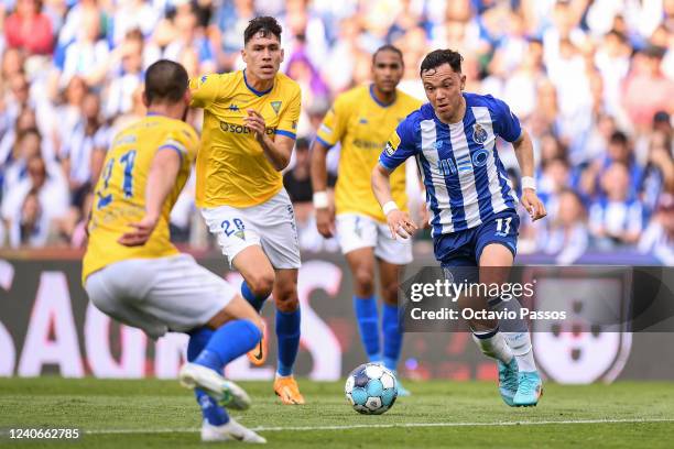 Pepe of FC Porto in action during the Liga Portugal Bwin match between FC Porto and GD Estoril Praia at Estadio do Dragao on May 14, 2022 in Porto,...