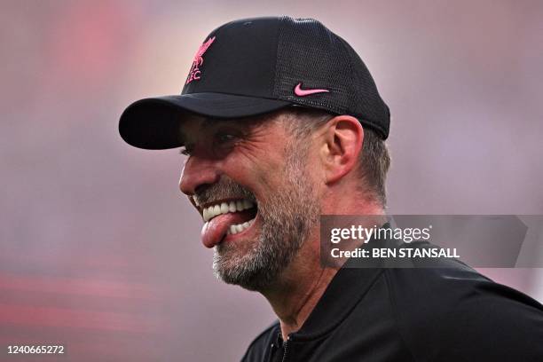 Liverpool's German manager Jurgen Klopp celebrates after winning the English FA Cup final football match between Chelsea and Liverpool, at Wembley...