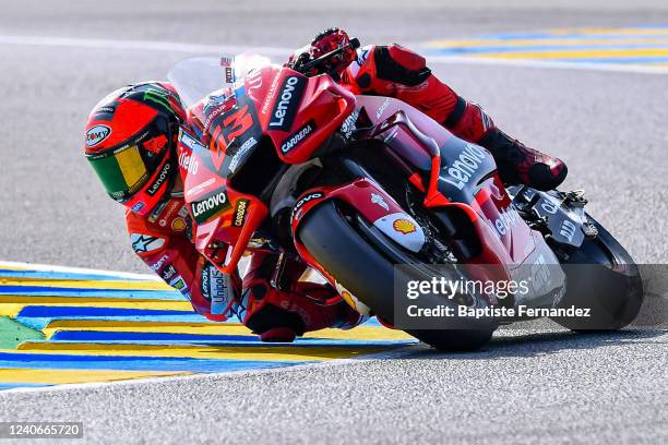 Francesco BAGNAIA of Ducati Lenovo Team during the MotoGP Qualifying Day of Grand Prix of France on May 14, 2022 in Le Mans, France.