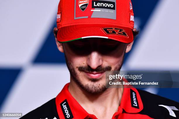 Francesco BAGNAIA of Ducati Lenovo Team at the Qualifying Press Conference during the MotoGP Qualifying Day of Grand Prix of France on May 14, 2022...