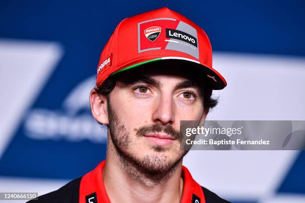 Francesco BAGNAIA of Ducati Lenovo Team at the Qualifying Press Conference during the MotoGP Qualifying Day of Grand Prix of France on May 14, 2022...