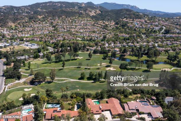 Calabasas, CA Aerial views of homes around Calabasas Country Club Friday, May 13, 2022 in Calabasas, CA.