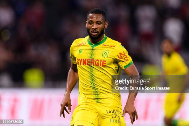 Marcus Coco of Nantes runs in the field during the Ligue 1 Uber Eats match between Olympique Lyonnais and FC Nantes at Groupama Stadium on May 14,...